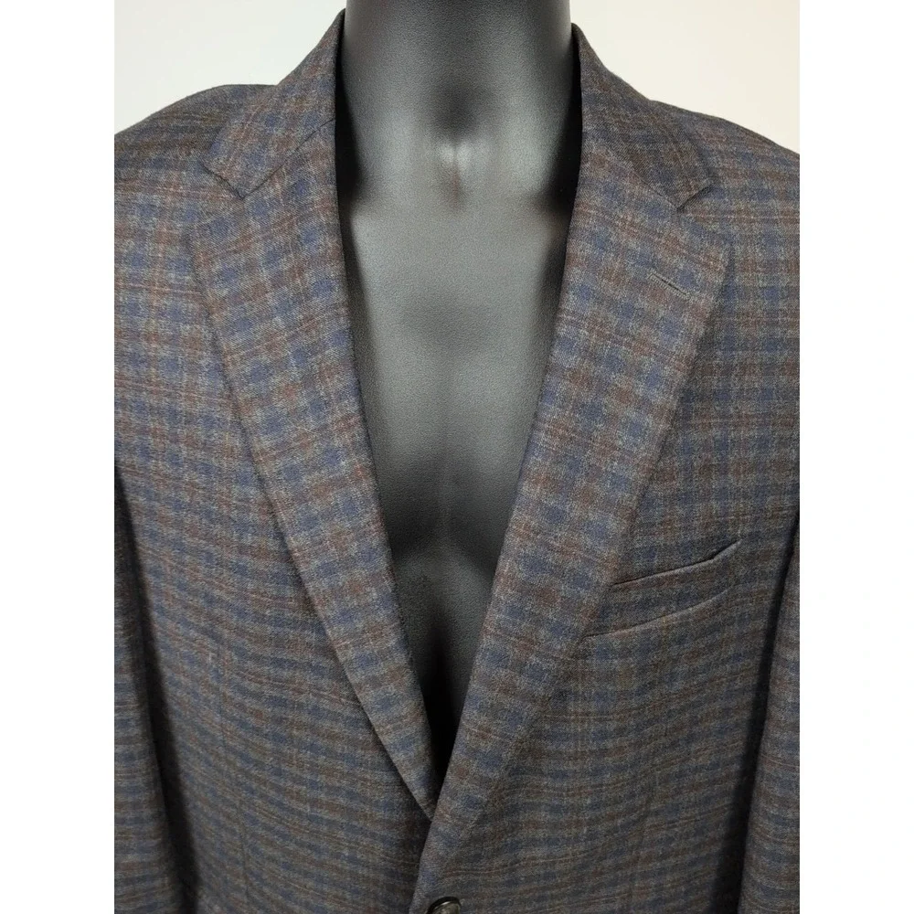 Jos A Bank‎ Reserve E. Thomas Cashmere Wool Check Sport Coat Sz 42L Tailored Fit